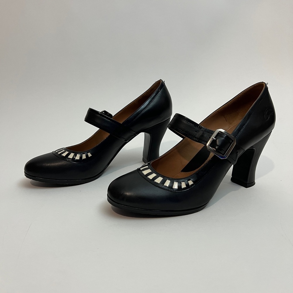 DISCO Miracles Mary Jane Resurrection Black Leather & White Patent John Fluevog - Picture 2 of 7